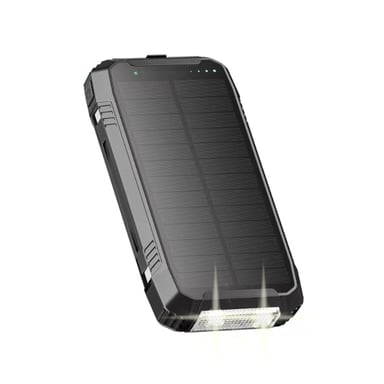 imoshion Solar Powerbank - Batterie externe sans fil avec panneau solaire - Charge rapide et fourniture d'énergie - 30 000 mAh - Noir