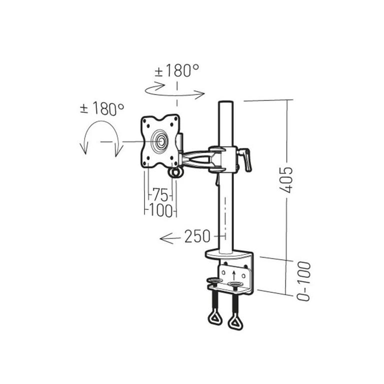 NEXTIA Support de bureau inclinable et orientable 1 bras pour moniteur ERARD - 011100 - Neuf