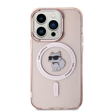 Étui Karl Lagerfeld pour iPhone 14 Pro 6.1'' rose étui rigide IML Choupette MagSafe