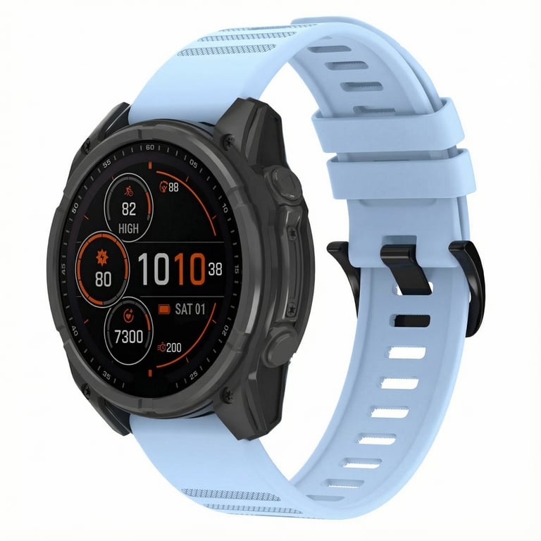 imoshion Bracelet QuickFit® Stripe en silicone - Connexion Garmin 22 mm - Bleu clair - Neuf