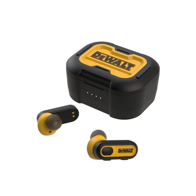 Écouteurs True Wireless DEWALT Pro-X1 Bluetooth 5.0 IPX6 Boîtier de charge robuste Noir et Jaune
