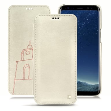 Noreve 21193TD60/F coque de protection pour téléphones portables 14,7 cm (5.8'') Folio Rouge, Blanc Samsung Galaxy S8