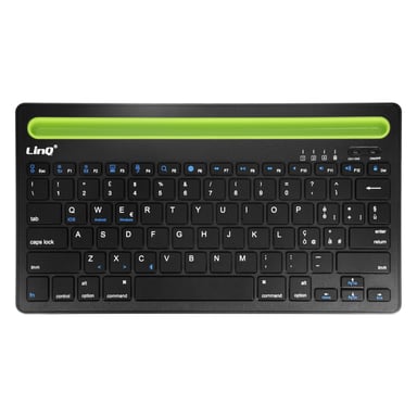 Teclado QWERTY inalámbrico negro LinQ, compatible con iOS / Android / Windows