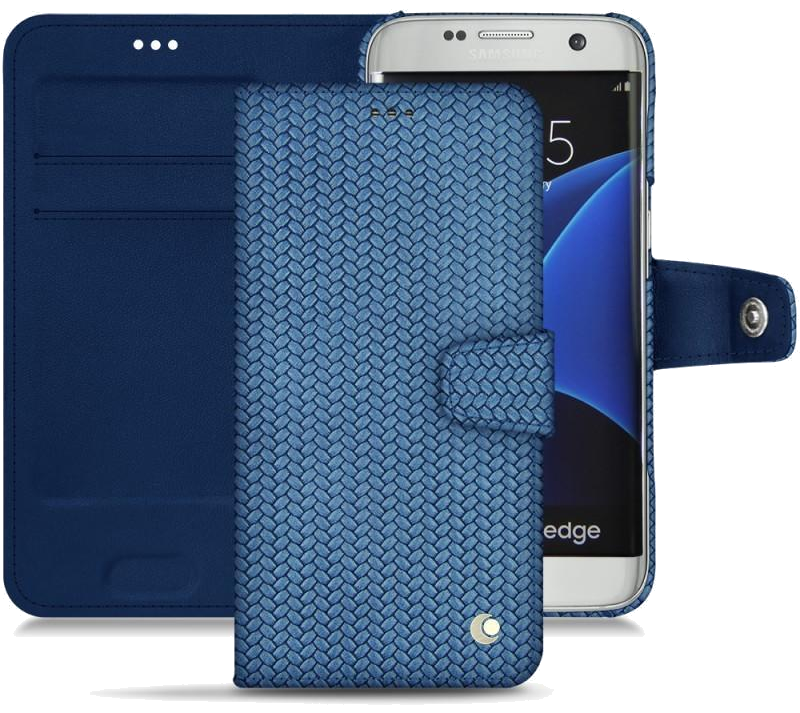 Housse cuir Samsung Galaxy S7 Edge - Rabat horizontal portefeuilleBleu
