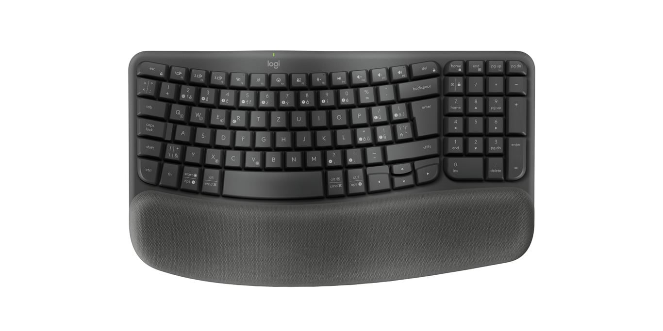 Clavier sans fil ergonomique Logitech Wave Keys Bluetooth TchèqueSlovaque Interrupteur à ciseaux - vue 2