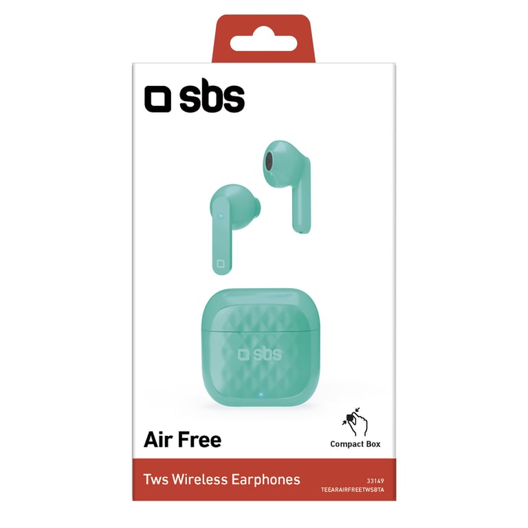 SBS TWS Air Free Écouteurs True Wireless Stereo (TWS) Ecouteurs Appels/Musique Socle de chargement Vert