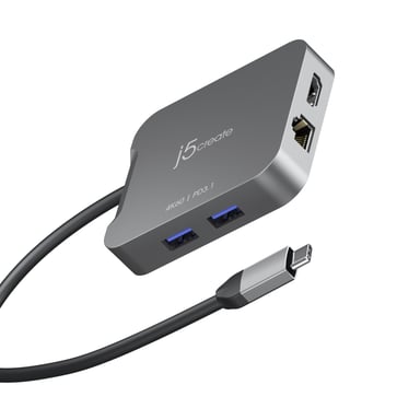 j5create JCD3191-N replicatore di porte e docking station per laptop Cablato USB 3.2 Gen 2 (3.1 Gen 2) Type-C Grigio
