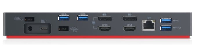 Lenovo 40AN0135EU base para portátil y replicador de puertos Alámbrico Thunderbolt 3 Negro, Rojo