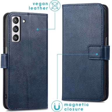 imoshion Étui de télephone portefeuille de luxe pour Samsung Galaxy S21 FE - Bleu foncé