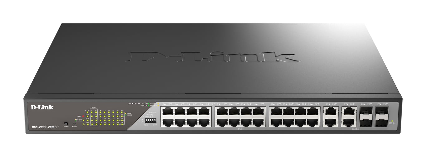 D Link DSS 28MPPB commutateur réseau Géré L2 Gigabit Ethernet 101001000 Connexion Ethernet supportant 'alimentation via ce port PoE Neuf