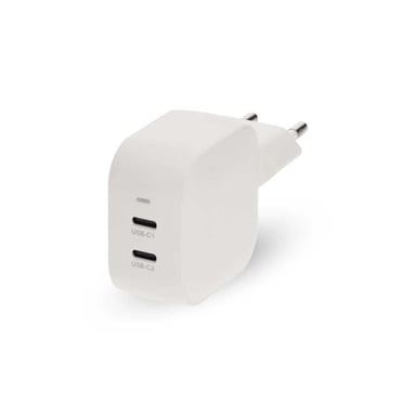 Chargeur mural NEDIS WGCHA45WWT 45W GaN PD3.0 2x USB-C Blanc