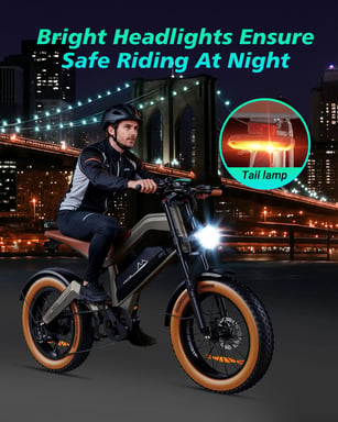 DYU M20 Bicicleta eléctrica todo terreno – Motor 250 W, batería 48 V 18,2 Ah, autonomía 160 km, frenos de disco dobles, horquilla con suspensión, bicicleta eléctrica urbana polivalente.