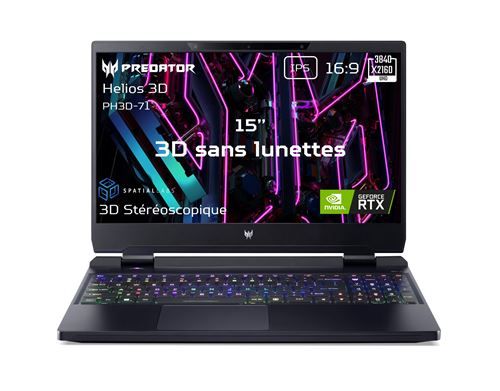 PC Portable Gaming Acer Predator Helios 3D 15 SpatialLabs Edition PH3D15 71 93F4 15.6 Intel Core i9 RAM SSD Neuf