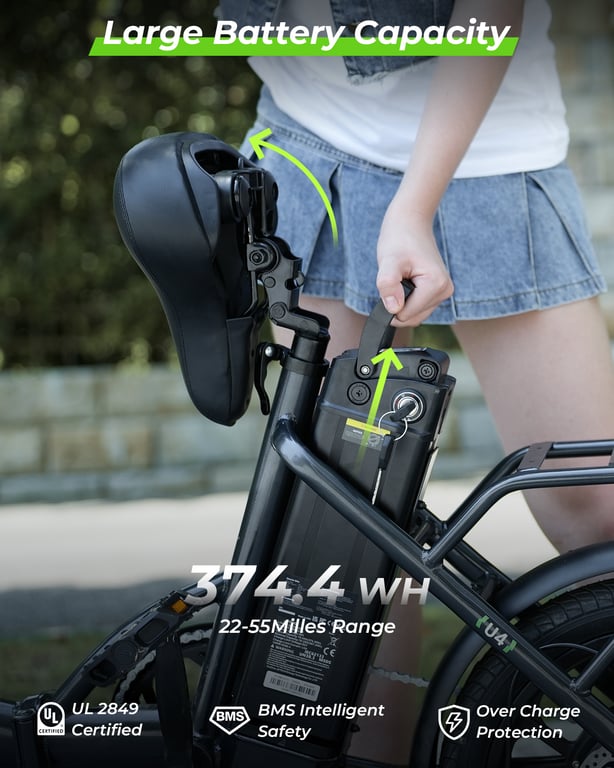 Vélo électrique isinwheel U4 pour adultes batterie 36 V 10 4 Ah vélo de banlieue 16 pouces pour adultes et adolescents Neuf - vue 5