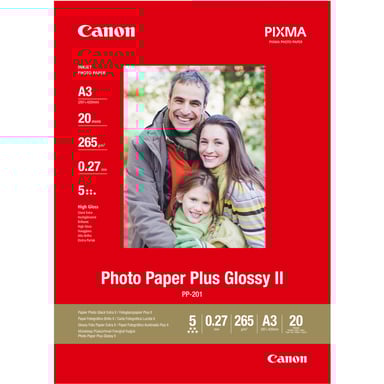 Canon Papel fotográfico brillante extra II A3 PP-201 - 20 hojas