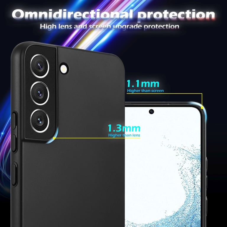 Coque pour Samsung Galaxy S22 PLUS en METALLIC NOIR Hard Case Housse de protection Étui d'aspect métallique contre les rayures et les chocs