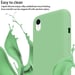 Tour de cou chaîne pour Apple iPhone XR en LIQUID LIGHT GREEN Housse de protection en silicone avec cordelette réglable