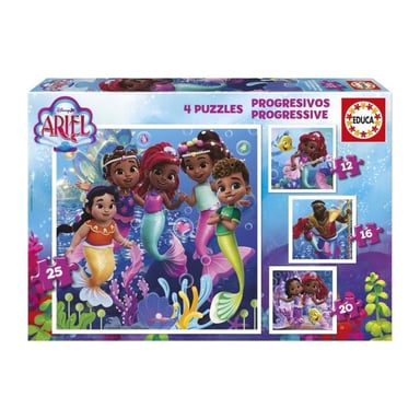 Puzzles progréssifs - EDUCA - Ariel - 12+16+20+25 pieces