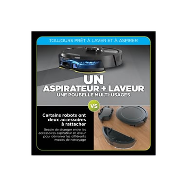 Aspirateur robot Shark Robot aspirateur et laveur de sols a autovidage 2 en 1 Shark Matrix Plus RV2620WAEU