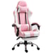 Roline Chaise Gamer Rose Ergonomique Inclinable avec Repose-pieds