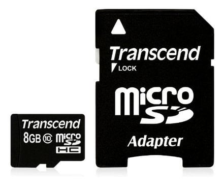 Memoria flash Transcend TS8GUSDHC10 da 8 GB MicroSDHC NAND Classe 10