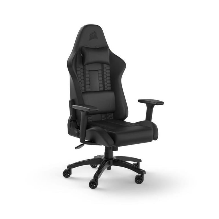 CORSAIR - Chaise bureau - Fauteuil Gaming - TC100 RELAXED - Similicuir - Ergonomique - Accoudoirs réglables - Noir - (CF-901005 - Neuf