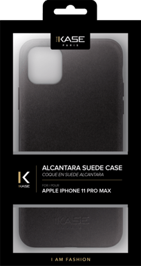 Coque en Suéde Alcantara pour Apple iPhone 11 Pro Max, Noir Minuit