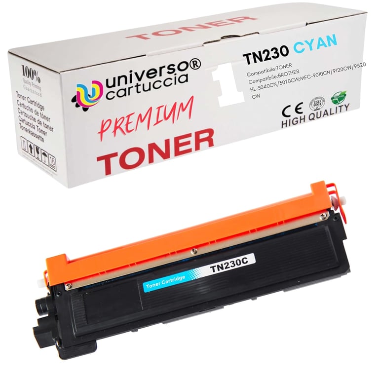 TN 230 Cyan Toner compatible avec TN 230 HL HL 3040CN HL 3045 CN HL 3070CN HL 3070CW HL 3075 CW MFC 9120CN MFC 9320CW DCP 9010CN MFC 9125 CN TN230 CYAN Neuf