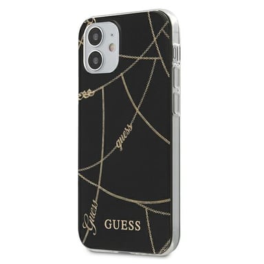 Funda Guess para iPhone 12 mini 5.4'' negra Gold Chain Collection