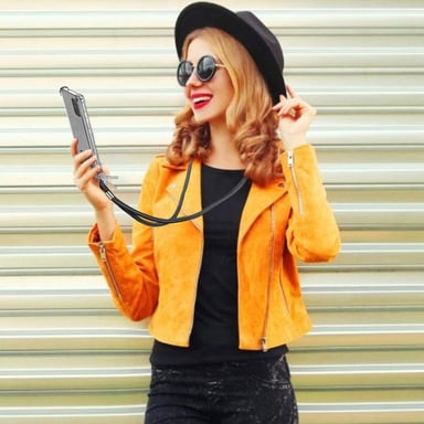 Gargantilla de nylon de moda con cierre universal - Negro