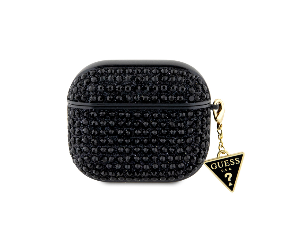 Guess Coque pour Airpods 3 4G Diamond avec Charm Triangle Scintillant Ornée de Strass