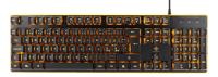 DELTACO GAMING - DK210 - Tastiera a membrana in alluminio a 105 tasti, LED arancione, QWERTY