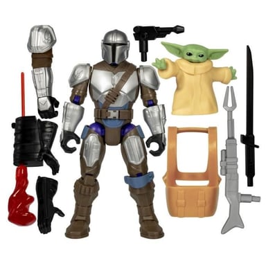 MixMashers Mandalorian y Grogu, figura de acción personalizable de lujo, mezclar y combinar con accesorios, Star Wars, A partir de 4 años
