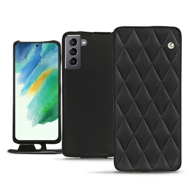 Housse cuir Samsung Galaxy S21 FE -  - Noir - Cuir lisse couture