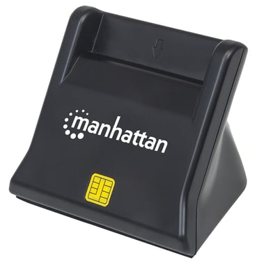 Manhattan 102025 lettore di card readers Interno USB USB 2.0 Nero (USB-A Smart/SIM Card Reader, 480 Mbps [USB 2.0], Desktop Standing, Friction Type compatible, Hi-Speed USB, Cable 86cm, Black, Three Year Warranty, Blister)