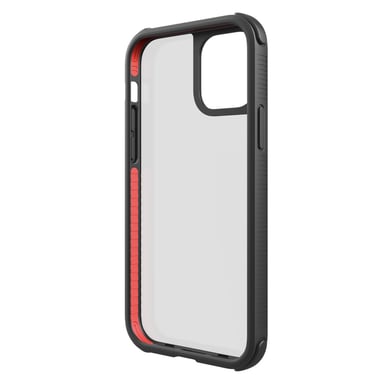 Robusta cover protettiva ''trasparente'' per iPhone 12/12 Pro, nera