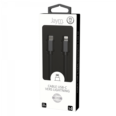 Cavo da USB-C a Type-C 3A - 1,5 metri - Collezione POP - Nero