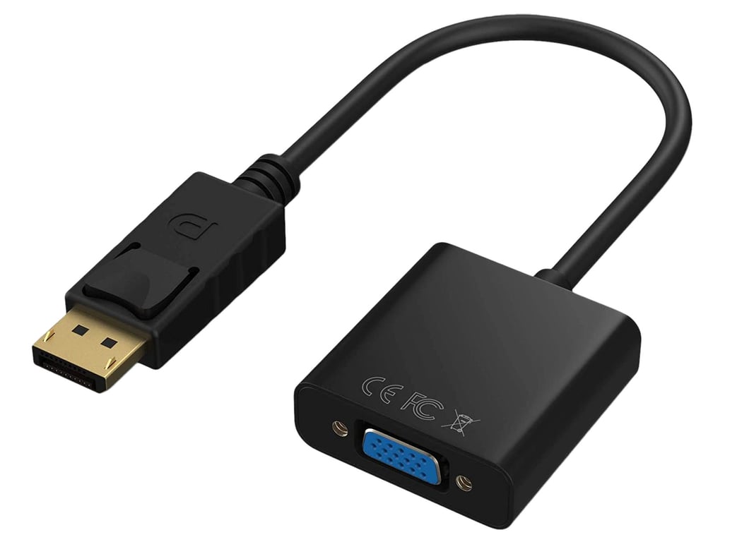 DLH DY-TU4941B adaptador de conversión de cable DisplayPort a VGA Negro - Nuevo
