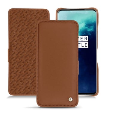 Housse cuir OnePlus 7T Pro -  - Marron - Cuir lisse