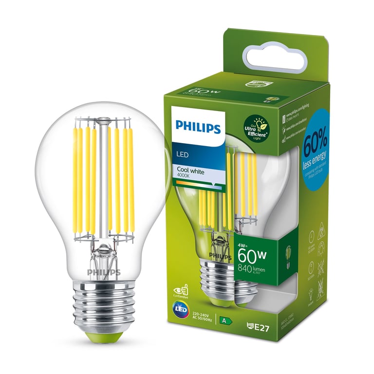 Ampoule LED E27 840lm 4/ Philips Eco .6 x H.10 5 cm