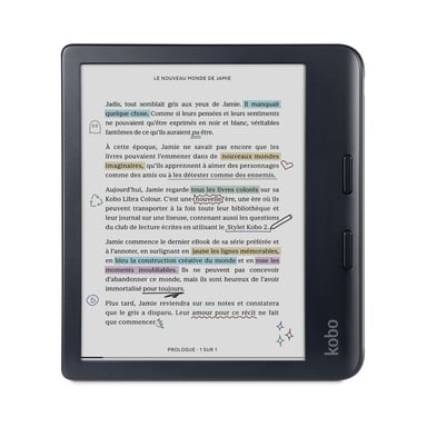 Lector electrónico Kobo Libra Colour 7'' 32 GB Negro con pantalla E Ink Kaleido 3 y resistencia IPX8