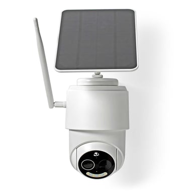 Nedis Cámara de vigilancia exterior inteligente Full HD 1080p con panel solar Blanco