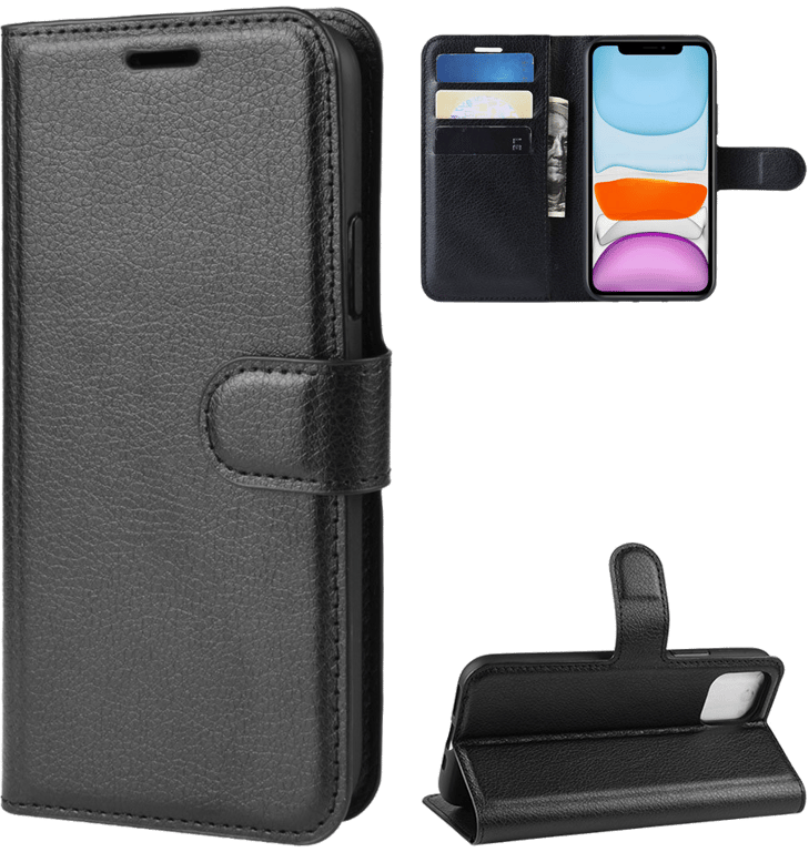 Coque Portefeuille pour IPHONE 11 APPLE Simili-cuir Rabat Protection (NOIR)