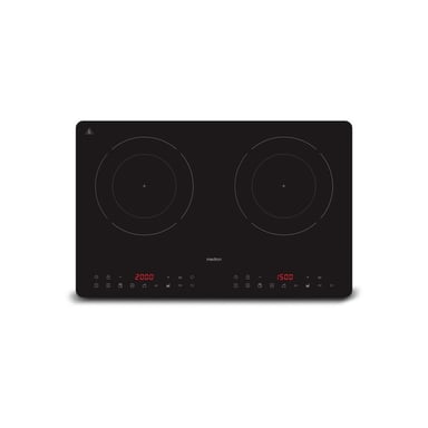 Placa de cocción por inducción doble MEDION MD 100091 2 fuegos 3500 W vidrio LED 8 programas 60-240°C Negro