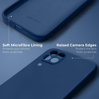 Moozy Lifestyle. Coque conçue pour Huawei P40 Lite, bleu nuit – Coque en silicone liquide avec finition mate et doublure en microfibre douce.