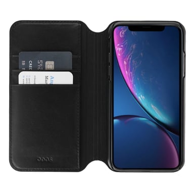 Etui en cuir Milano pour iPhone XR Noir