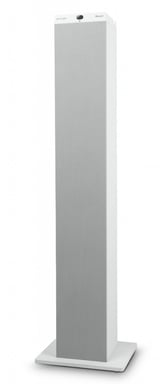 Torre sonora Bluetooth con radio FM PLL - 100W - 20 stazioni di memoria - Subwoofer incorporato - Bianco