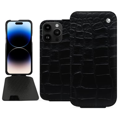 Housse cuir Apple iPhone 15 Pro Max - Rabat vertical - Noir - Cuirs spéciaux