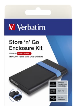 Verbatim Store'N'Go Enclosure Kit Carcasa de disco duro/SSD Negro, Azul 2.5''