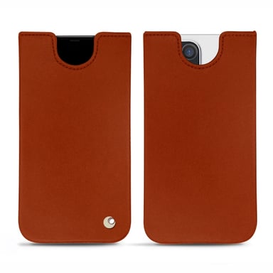 Pochette cuir Apple iPhone 12 Pro Max -  - Orange - Cuir vegan